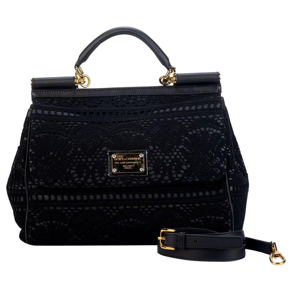 Dolce & Gabbana Black Macrame’ Bag For Sale