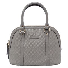 Microguccissima Mini-Umhängetasche aus grauem Leder von Gucci