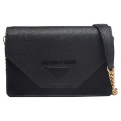Prada Black Saffiano Leather Mini Envelope Crossbody Bag