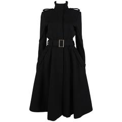 Tom Ford for Yves Saint Laurent black wool military style coat, C. 2001