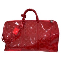 Louis Vuitton Keepall Virgil Abloh Red Travel Bag 