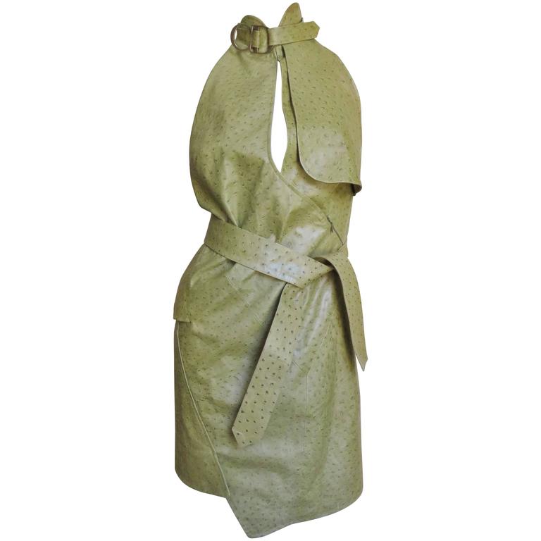 Christian Dior Decadent Ostrich Leather Halter Dress