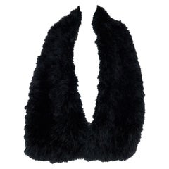 F/W 2006 Roberto Cavalli Black Feather Wide Long Boa Wrap Stole