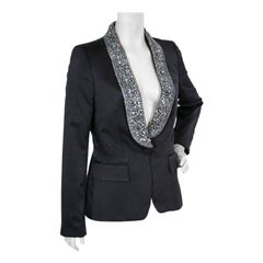 Vintage Gucci Crystal Embellished Black Blazer