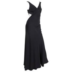 Vintage Sexy Reworked 1930s Bias Cut Gown with Cut-Outs