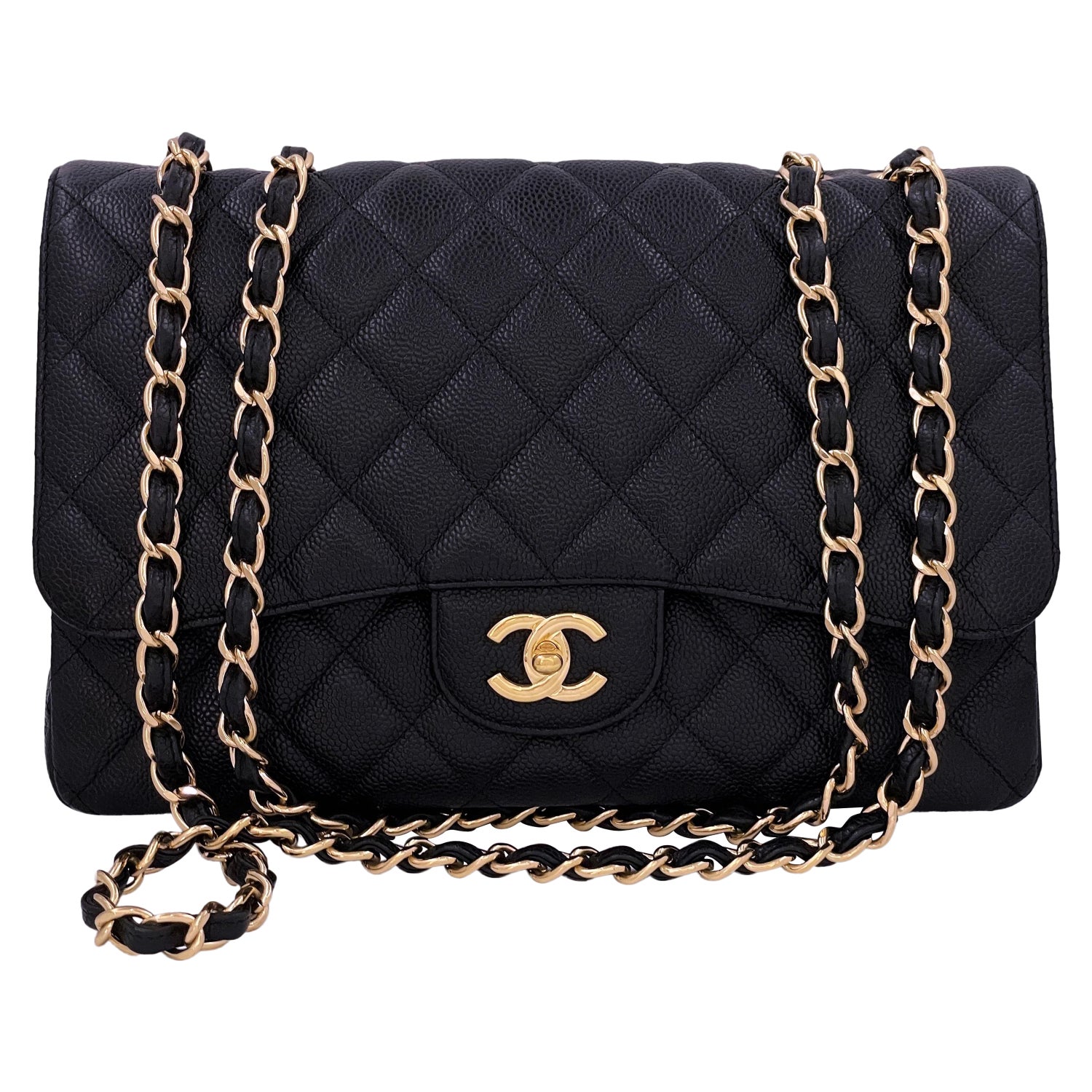 Chanel Vintage Diana Flap Bag Black Medium 24k GHW Pocket 64128 For Sale at  1stDibs