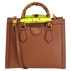 GUCCI brown leather DIANA SMALL TOTE Bag