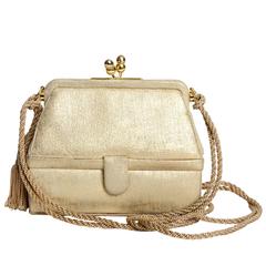 Judith Leiber 007 Metallic Pale Gold Evening Bag