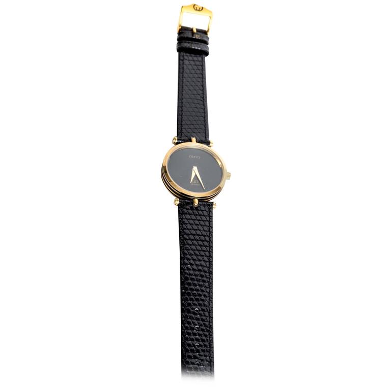 Vintage Gucci Women's Black and Gold Tone Reptile Band Watch at 1stDibs | vintage  gucci watch 1988, 1988 gucci watch, vintage gucci watch gold