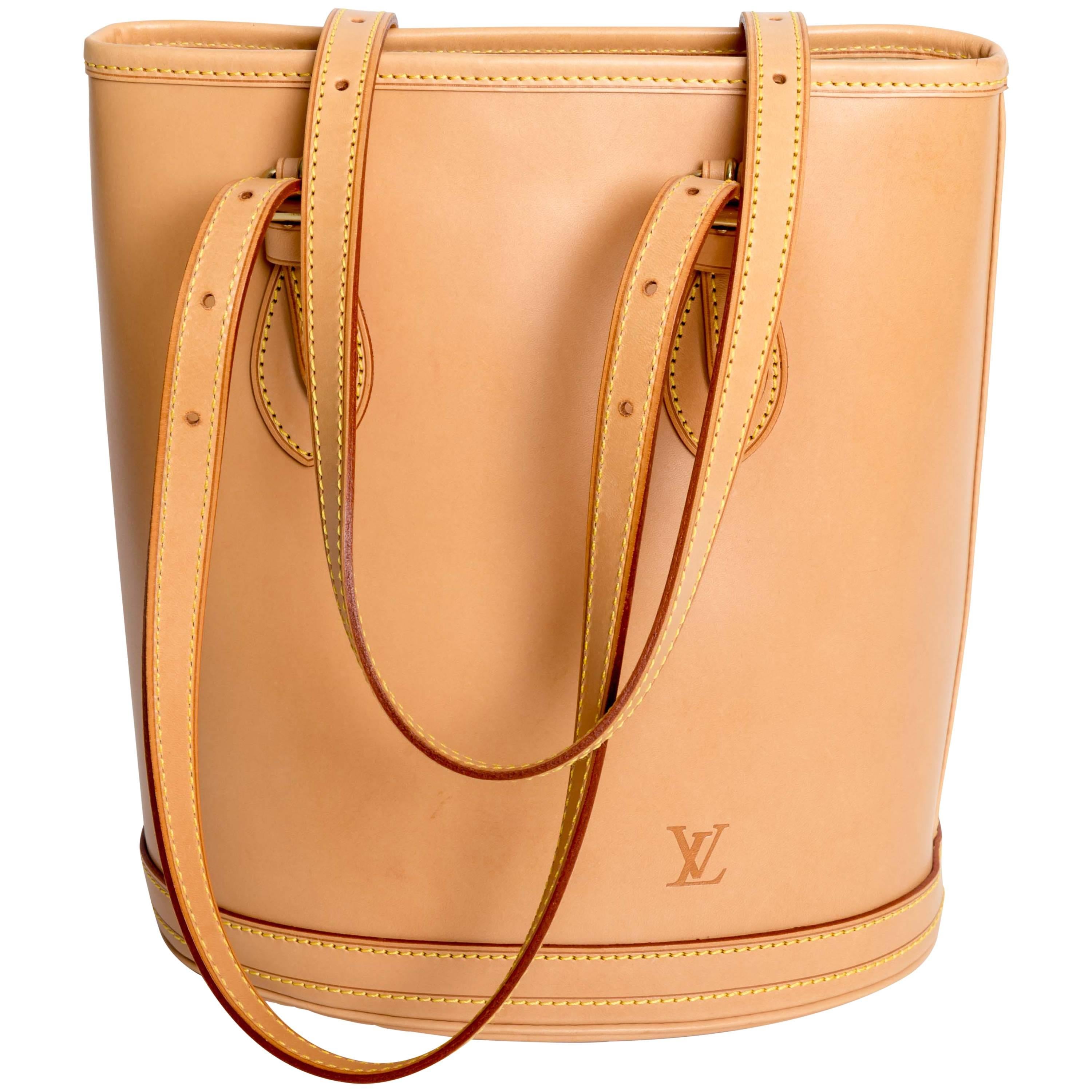   Louis Vuitton Petit Bucket Bag in Tan Vachetta Leather Commemorative Edition