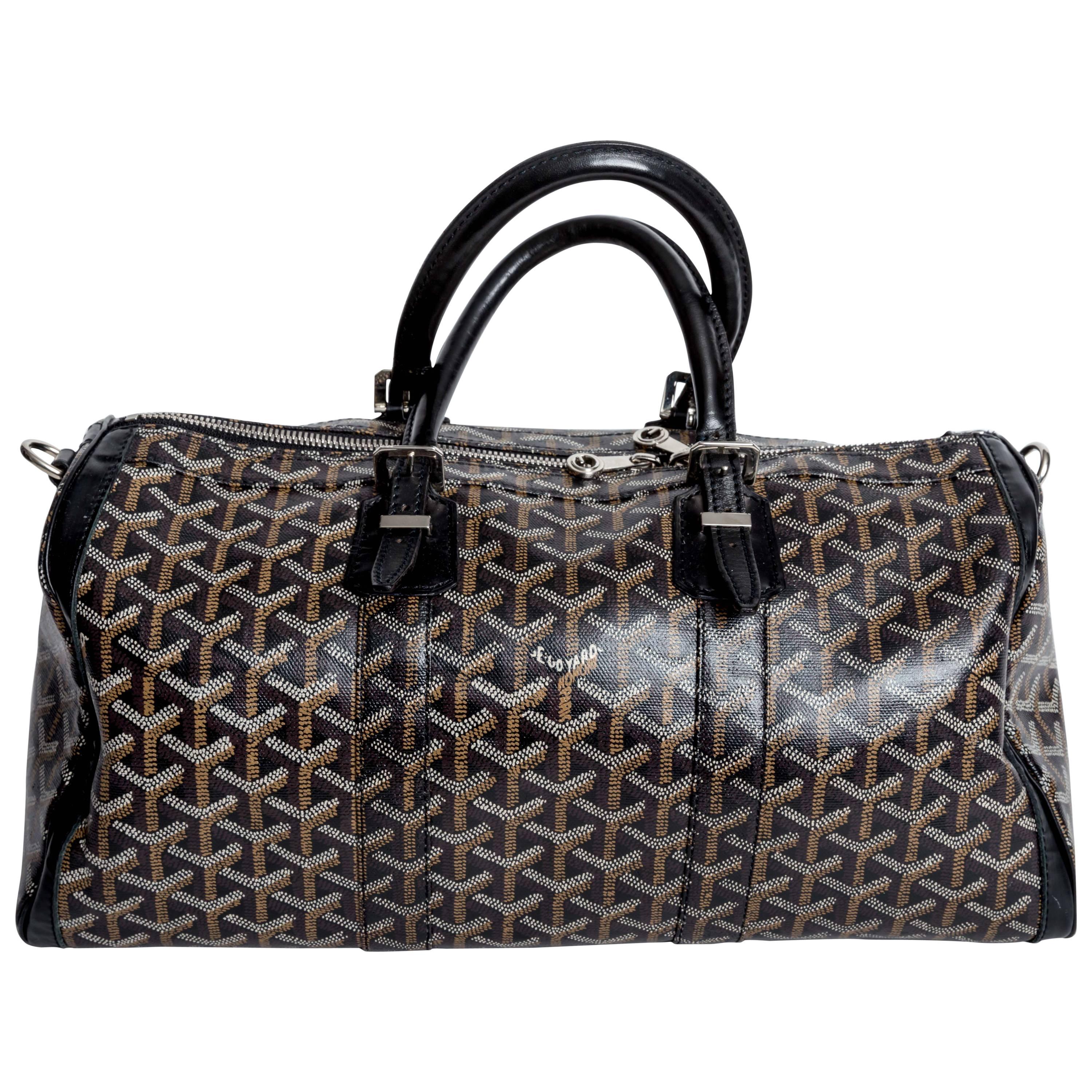  Goyard Croisiere Medium 35 Boston Bag Canvas/Leather Black