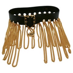 CHANEL Vintage Iconic Leder Multi Kette Quaste Laufsteg Gürtel Herbst Winter 1991
