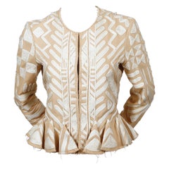2002 TOM FORD For YVES SAINT LAURENT tan embroidered runway jacket