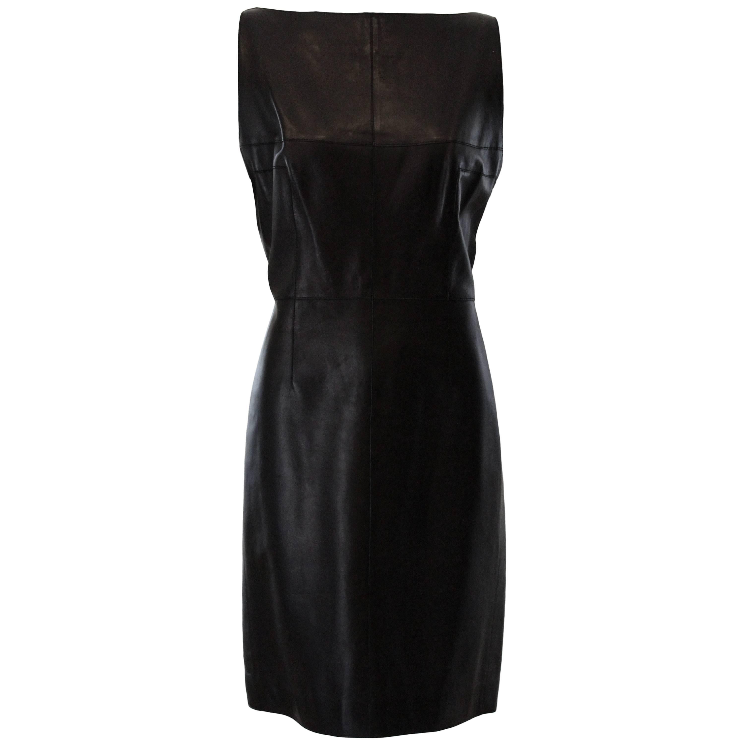 Loewe Madrid Leather Midi-Dress For Sale at 1stDibs | loewe leather dress