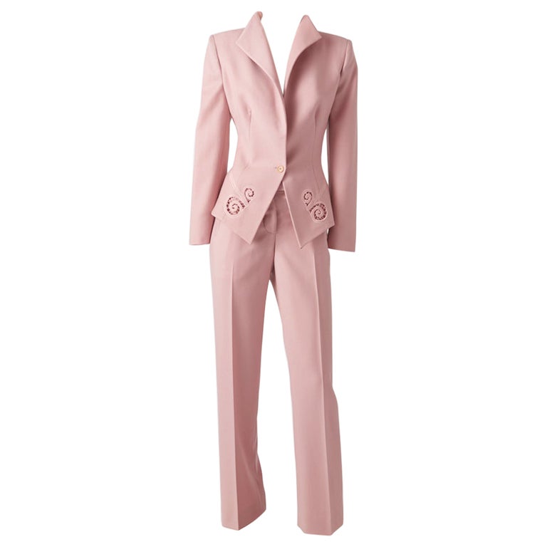 Alexander McQueen Pant Suit with Embroidered Detail For Sale