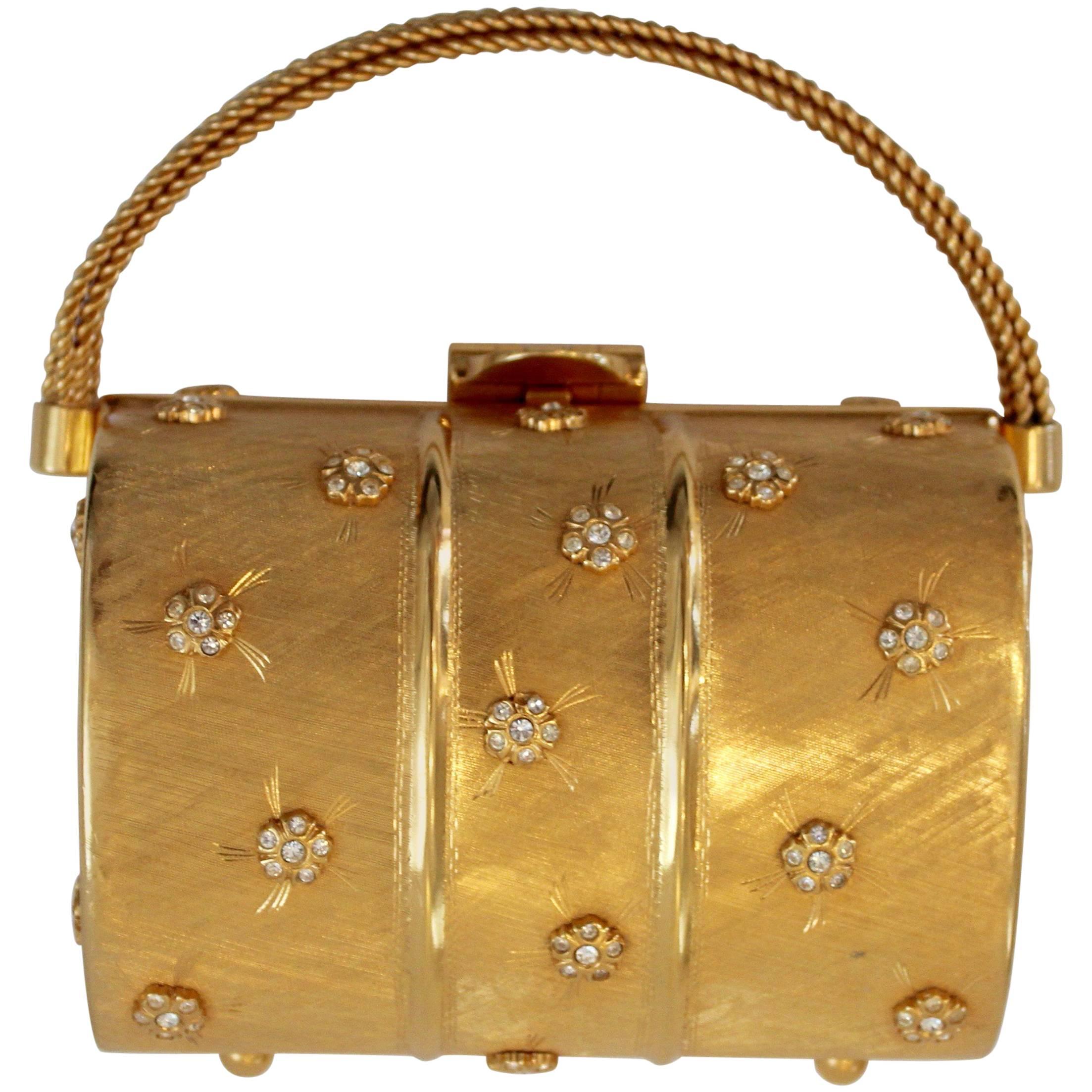 1970s Rodo Gold Square Evening Bag 