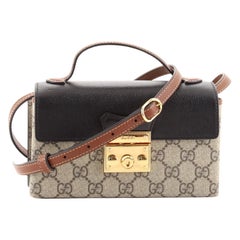 Gucci Padlock Top Handle Bag GG Coated Canvas and Leather Mini