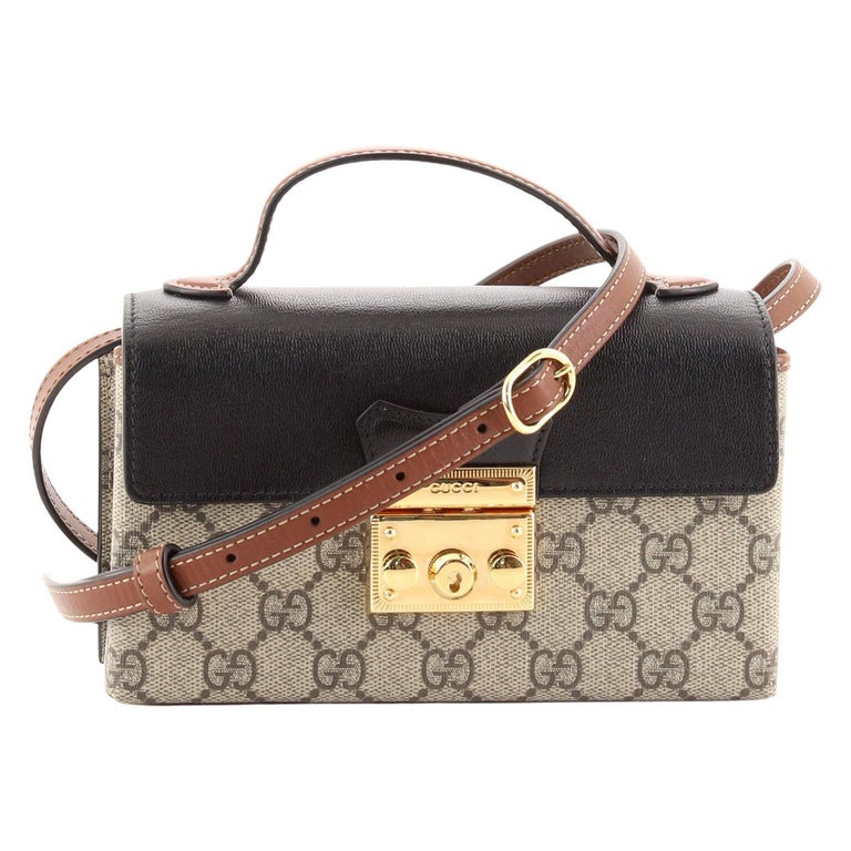 Gucci Padlock Top Handle Bag GG Coated Canvas and Leather Mini at 1stDibs
