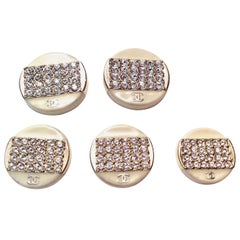 Chanel Rhinestone Enamel Buttons