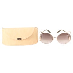 New Chloe Gold Sunglasses With Case & Box