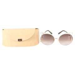 Neu Chloe Gold-Sonnenbrille mit Etui und Schachtel