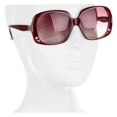 New Fendi Deep Red Rose Inlaid Sunglasses With Case