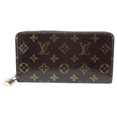 Louis Vuitton Brown Monogram Python Zippy Padlock Long Wallet 59lk725s
