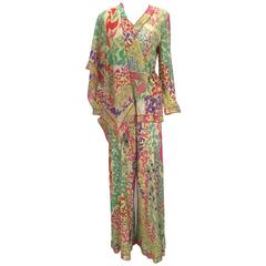 Amazing 1970s Bessi Multicolored Silk Ensemble 9