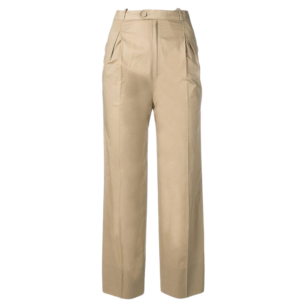 70s Jean-Louis Scherrer beige cotton trousers For Sale