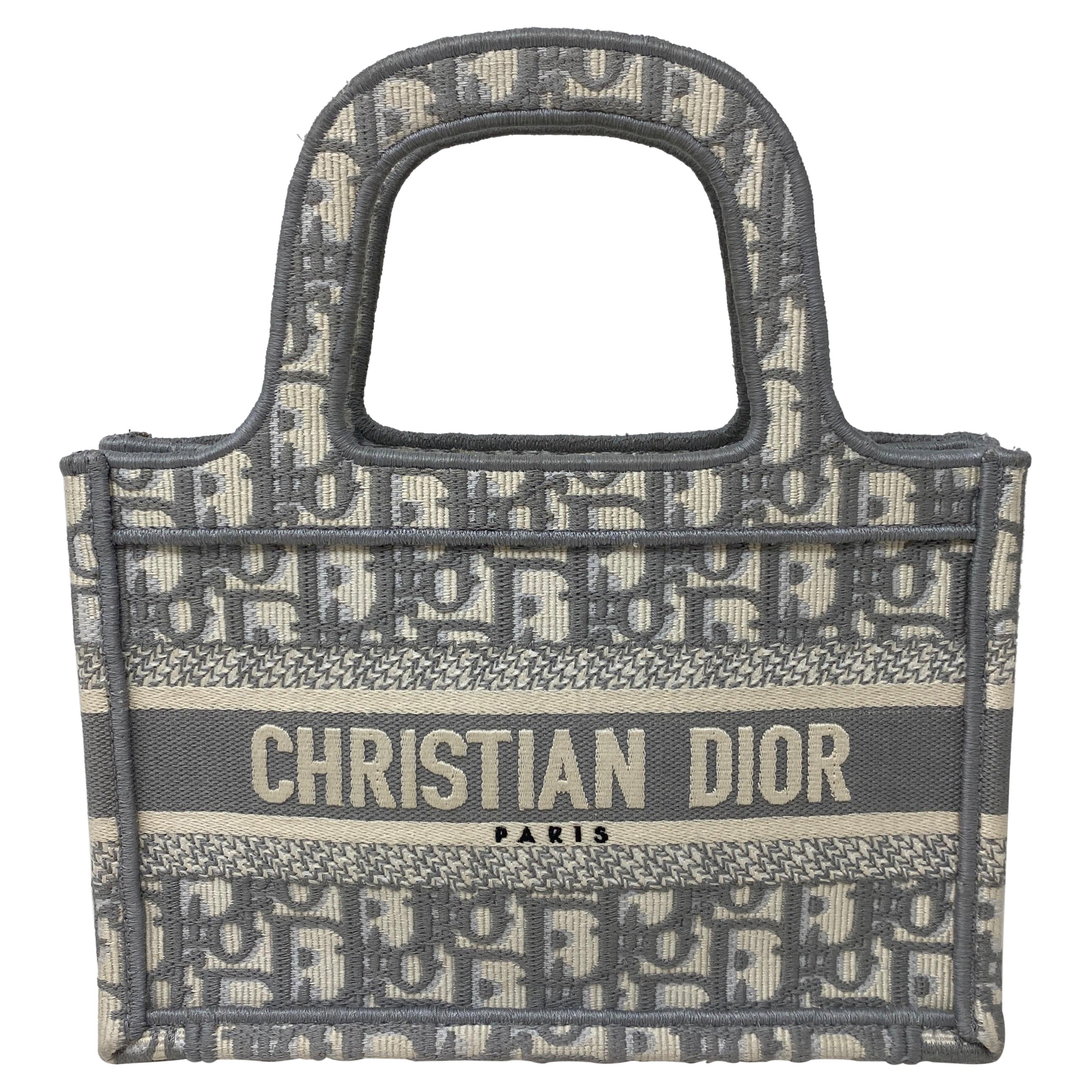 Christian Dior Grey Mini Book Tote 