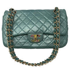 Chanel Teal Jeweled Bag 
