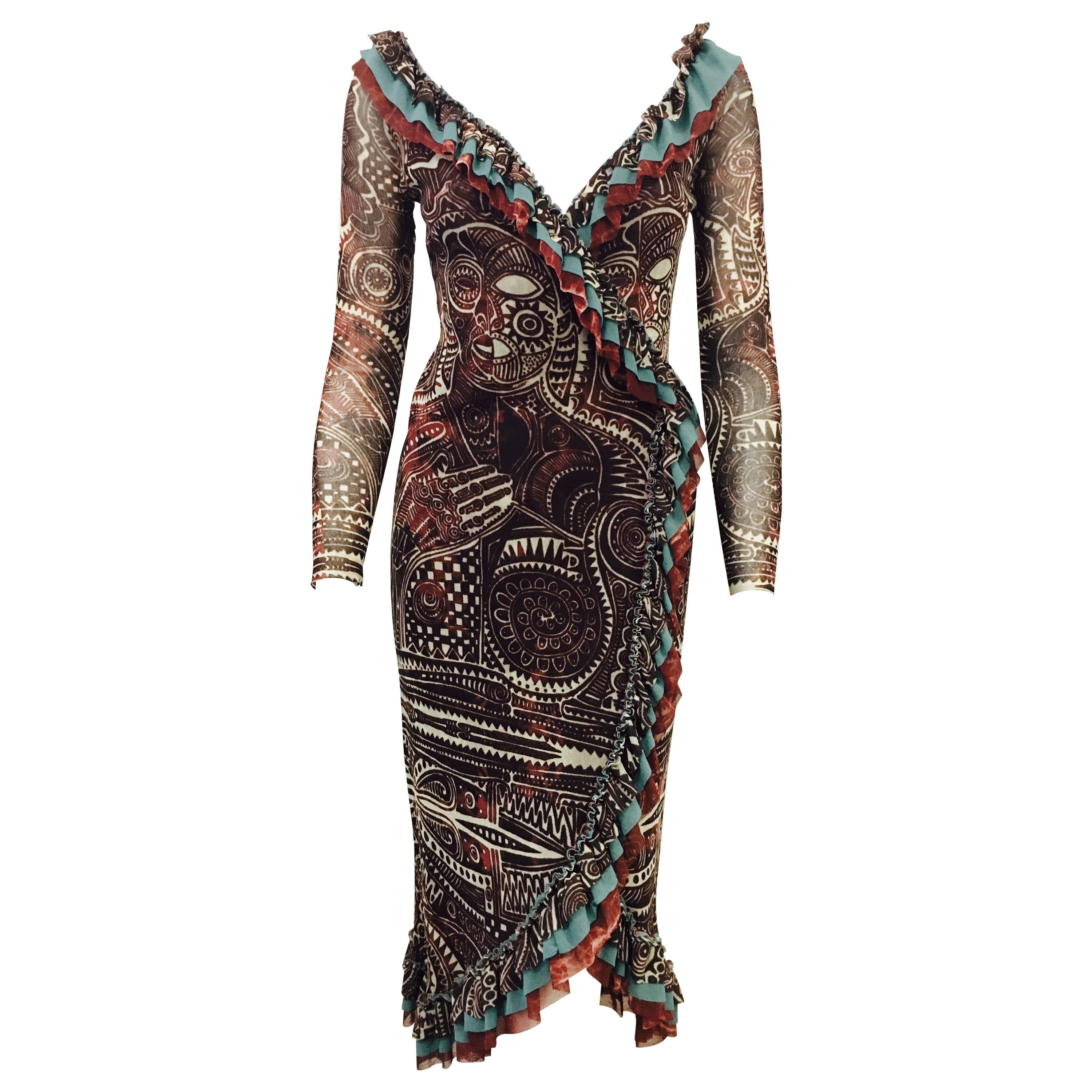 Stunning Jean Paul Gaultier Wrap Dress For Sale