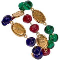 Chanel Triple Gripoix & Coin Bracelet 1
