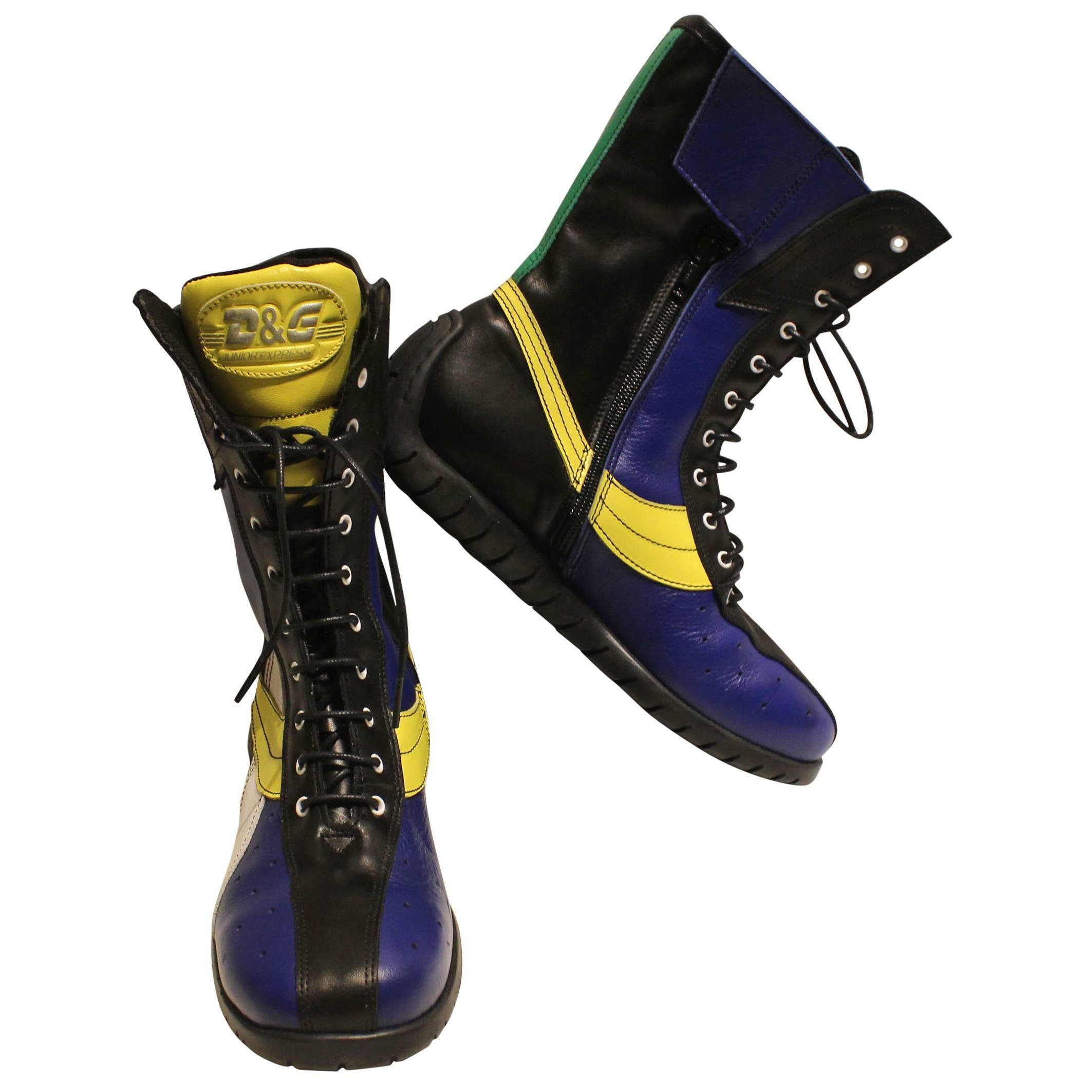 Dolce and Gabbana Multi-colored 1990 Wrestling Boots