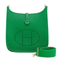 Hermes Bambou Green Evelyne III 29cm PM Cross-Body Messenger Bag NEW GIFT
