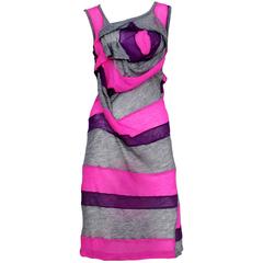 Comme des Garcons Pink & Grey Knit Dress 1995