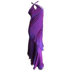 Christian Dior Iridescent Purple Silk Chiffon Evening Dress