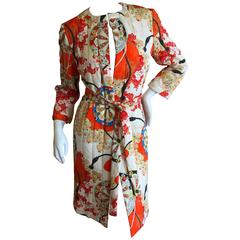 Christian DIor Japanese Silk Kimono Style Belted Coat by John Galliano