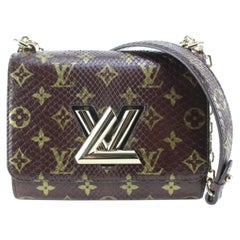 Louis Vuitton Metallic Monogram Python Twist MM Crossbody Shoulder Bag 94lu729s