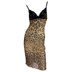 Vintage Dolce & Gabbana Leopard Print Chemise Dress *New with tags* size M