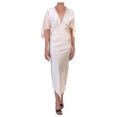Morphew COLLECTION - Vestito con due sciarpe in charmeuse di seta color champagne