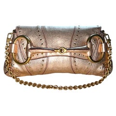 Gucci By Tom Ford FW 2003 Metallic Pink Barbiecore Nieten Horsebit Clutch Tasche