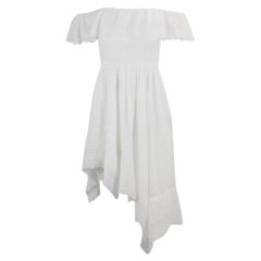 Isabel Marant Étoile Asymmetric Broderie Anglaise Cotton Dress Fr 38 Uk 10