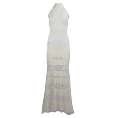 Philipp Plein Tiered Lace And Crepe Maxi Dress Xsmall
