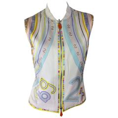 Hermes Reversible Pastel Print Vest