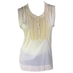 Chloe Translucent Ivory Ruffle Front Tank