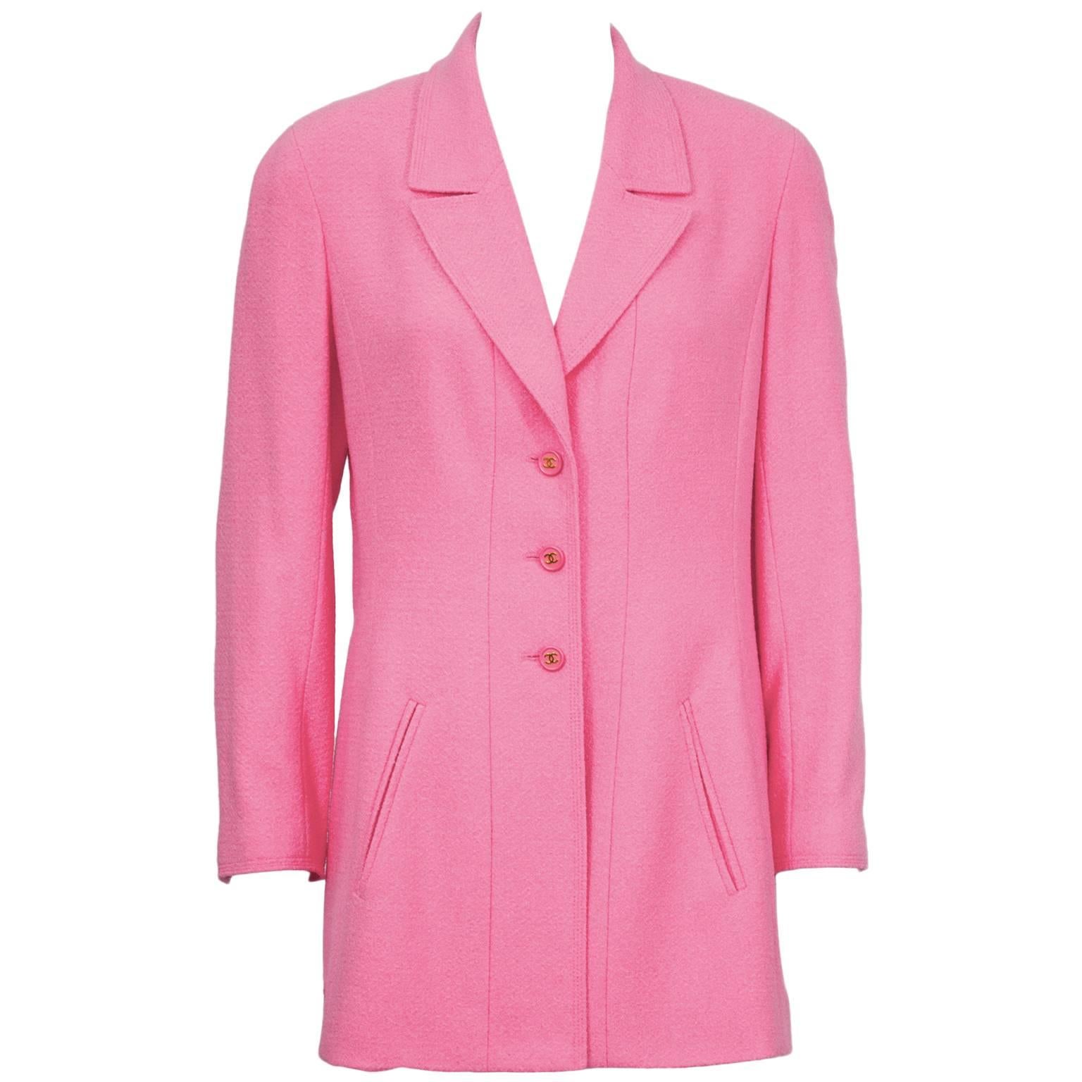 1997 Spring Chanel Hot Pink Boucle Jacket 