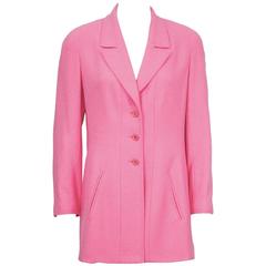 1997 Frühling Chanel Hot Pink Boucle Jacke
