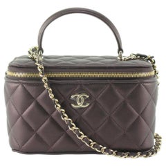 Chanel 22A Quilted Burgundy Calfskin Vanity on Chain 92ck89s