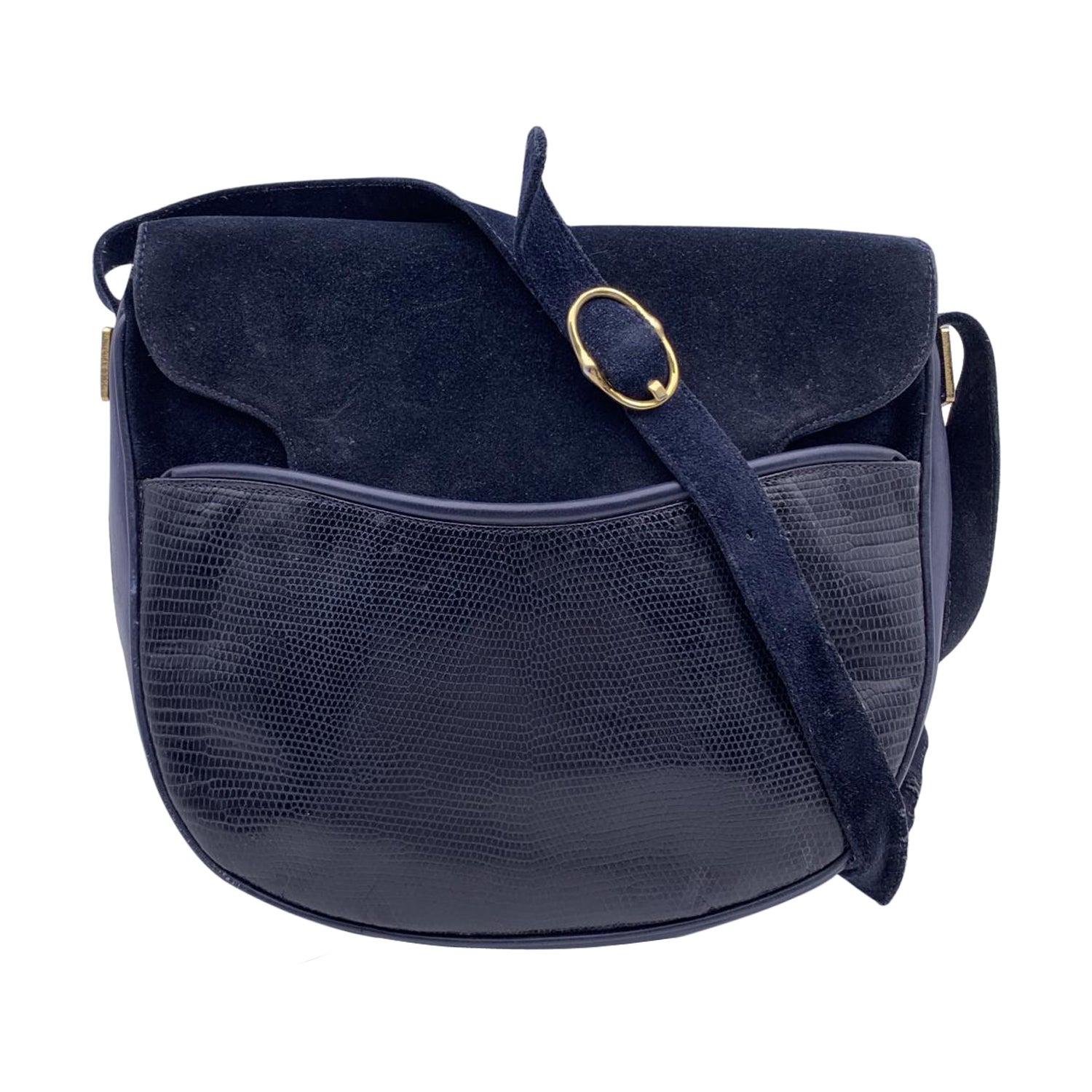 Christian Dior Vintage Blue Leather and Suede Shoulder Bag For Sale at  1stDibs